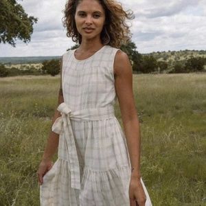 Laude the label tiered maxi dress in window pane